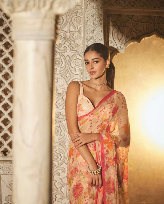 This Bollywood-inspired saree is a stunning combination of style and comfort.