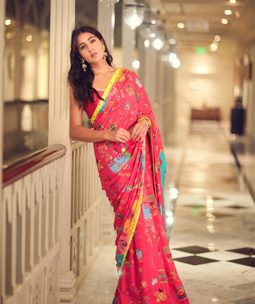 This Bollywood-inspired saree is a stunning combination of style and comfort.