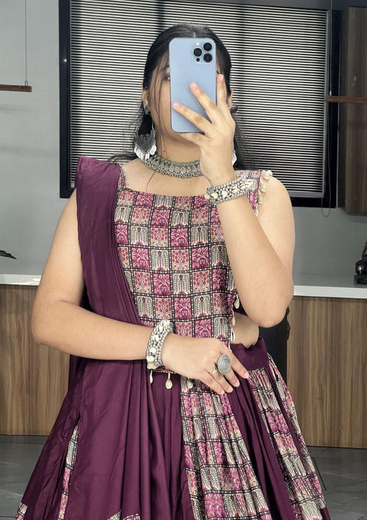 Sajani Wine Cotton Lehenga Sets