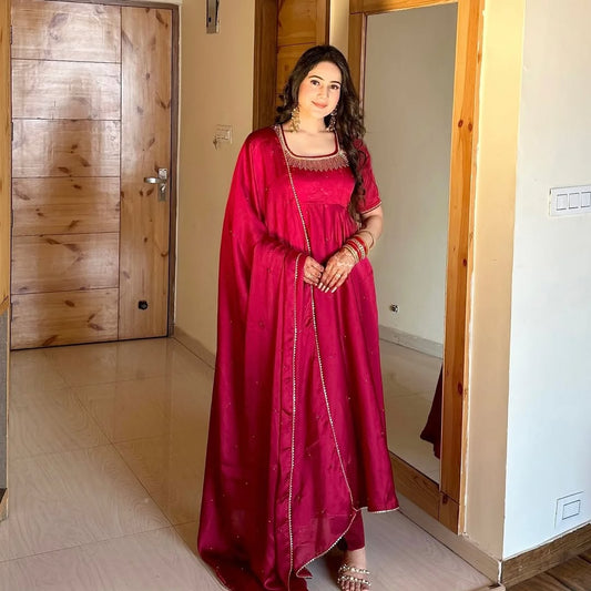 Moti handwork Classic Desinger Anarkali Gown
