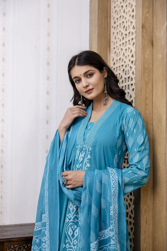 Indigo Dream Suit Set Blue Colour with Dupatta and Bottom