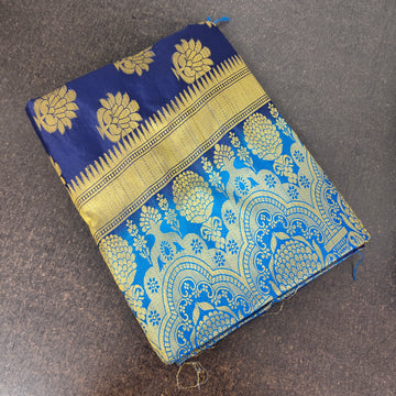 Women's Zari Woven Kanjivaram Sarees With Unstitched Blouse Piece