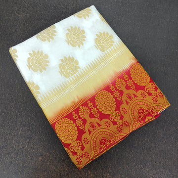 Women's Zari Woven Kanjivaram Sarees With Unstitched Blouse Piece